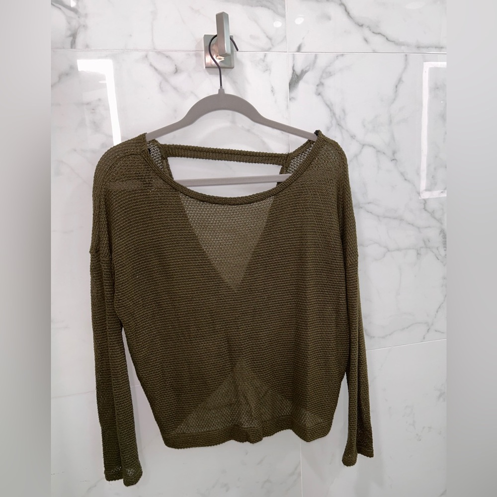 Twisted back drop shoulder sweater